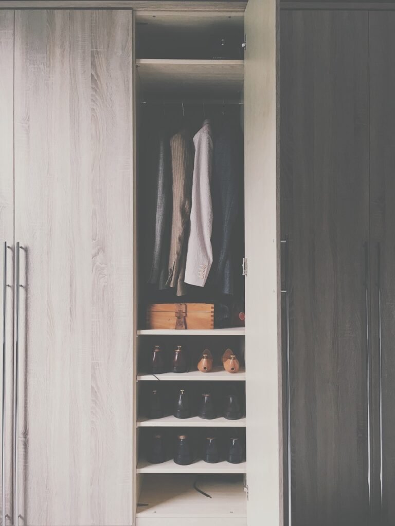 wardrobe, closet, cabinet, door, open, shoes, clothing, box, inside, gray clothes, gray door, gray shoes, gray box, wardrobe, wardrobe, wardrobe, closet, closet, closet, closet, closet